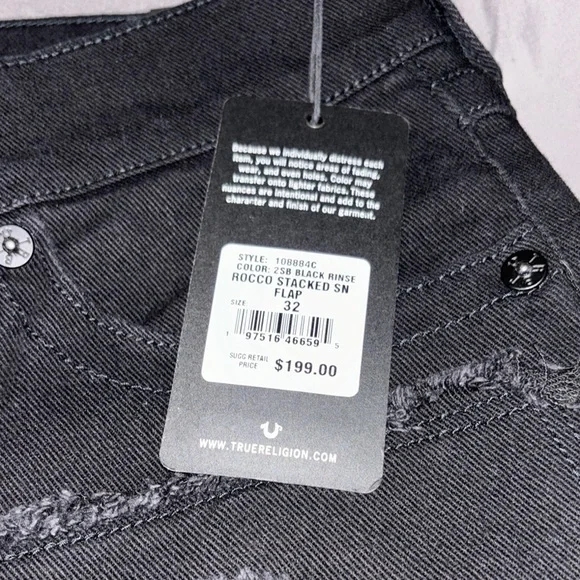 True Religion Black Relaxed Jeans